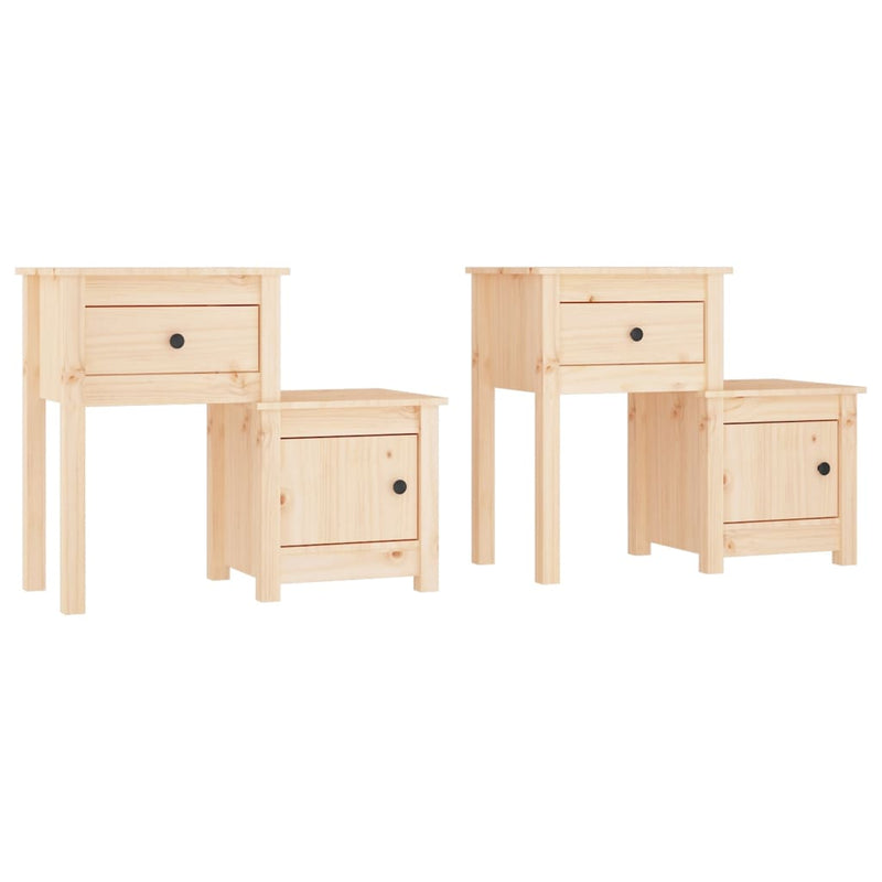 Nachtkastjes 2 st 79,5x38x65,5 cm massief grenenhout MeubelReus