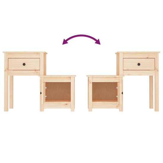 Nachtkastjes 2 st 79,5x38x65,5 cm massief grenenhout MeubelReus