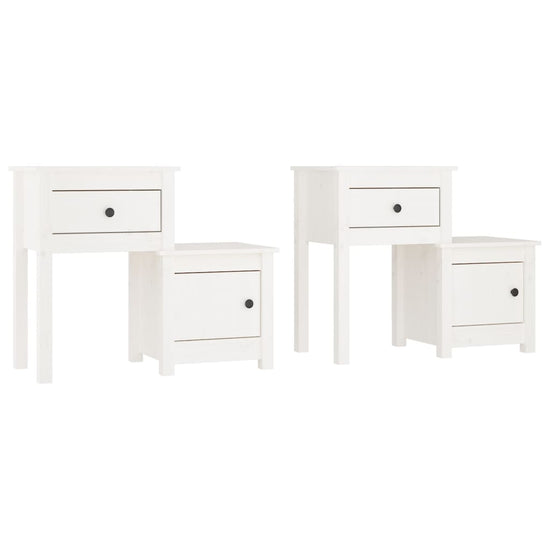Nachtkastjes 2 st 79,5x38x65,5 cm massief grenenhout wit MeubelReus