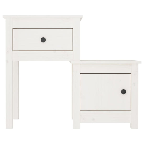 Nachtkastjes 2 st 79,5x38x65,5 cm massief grenenhout wit MeubelReus