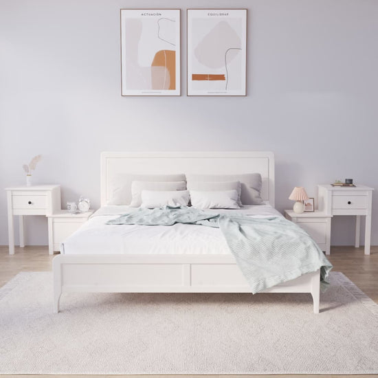 Nachtkastjes 2 st 79,5x38x65,5 cm massief grenenhout wit MeubelReus