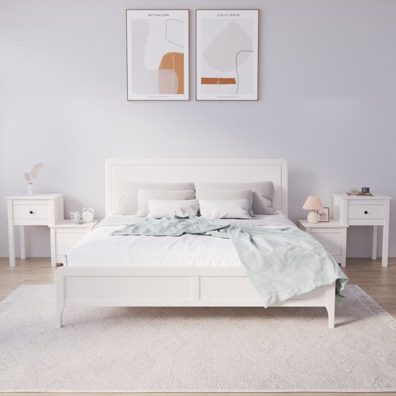 Nachtkastjes 2 st 79,5x38x65,5 cm massief grenenhout wit MeubelReus