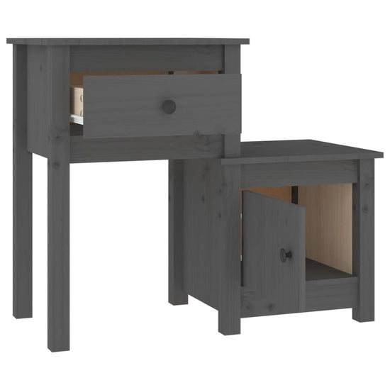 Nachtkastjes 2 st 79,5x38x65,5 cm massief grenenhout grijs MeubelReus