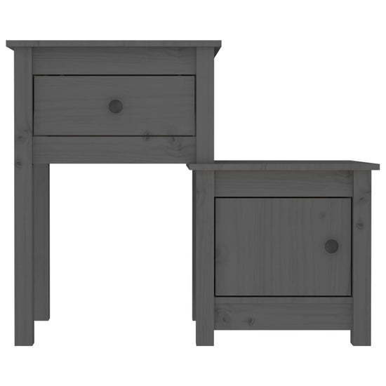 Nachtkastjes 2 st 79,5x38x65,5 cm massief grenenhout grijs MeubelReus