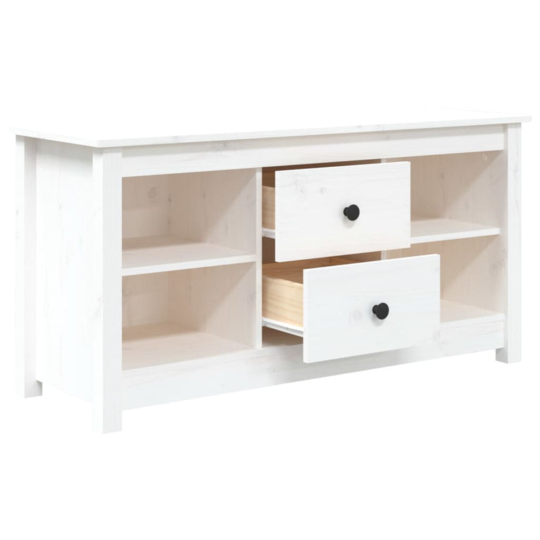 Tv-meubel 103x36,5x52 cm massief grenenhout wit MeubelReus