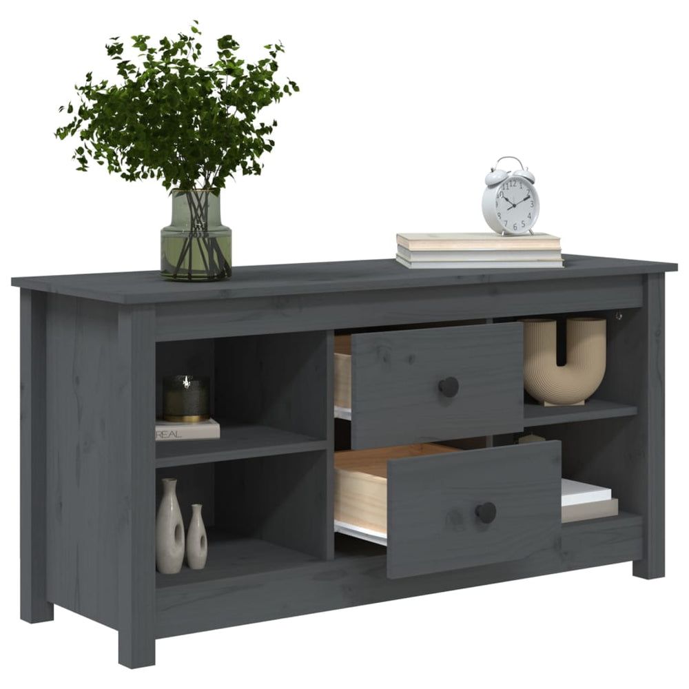 Tv-meubel 103x36,5x52 cm massief grenenhout grijs MeubelReus