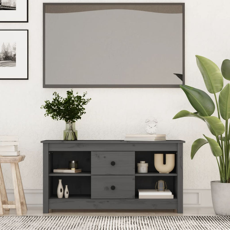 Tv-meubel 103x36,5x52 cm massief grenenhout grijs MeubelReus
