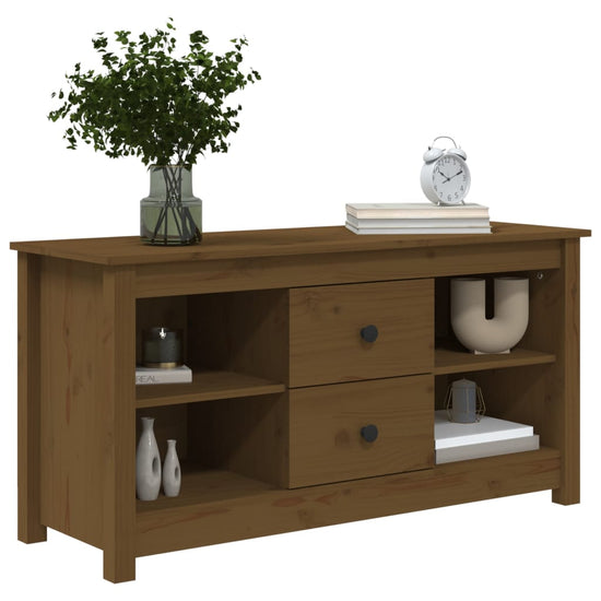 Tv-meubel 103x36,5x52 cm massief grenenhout honingbruin MeubelReus
