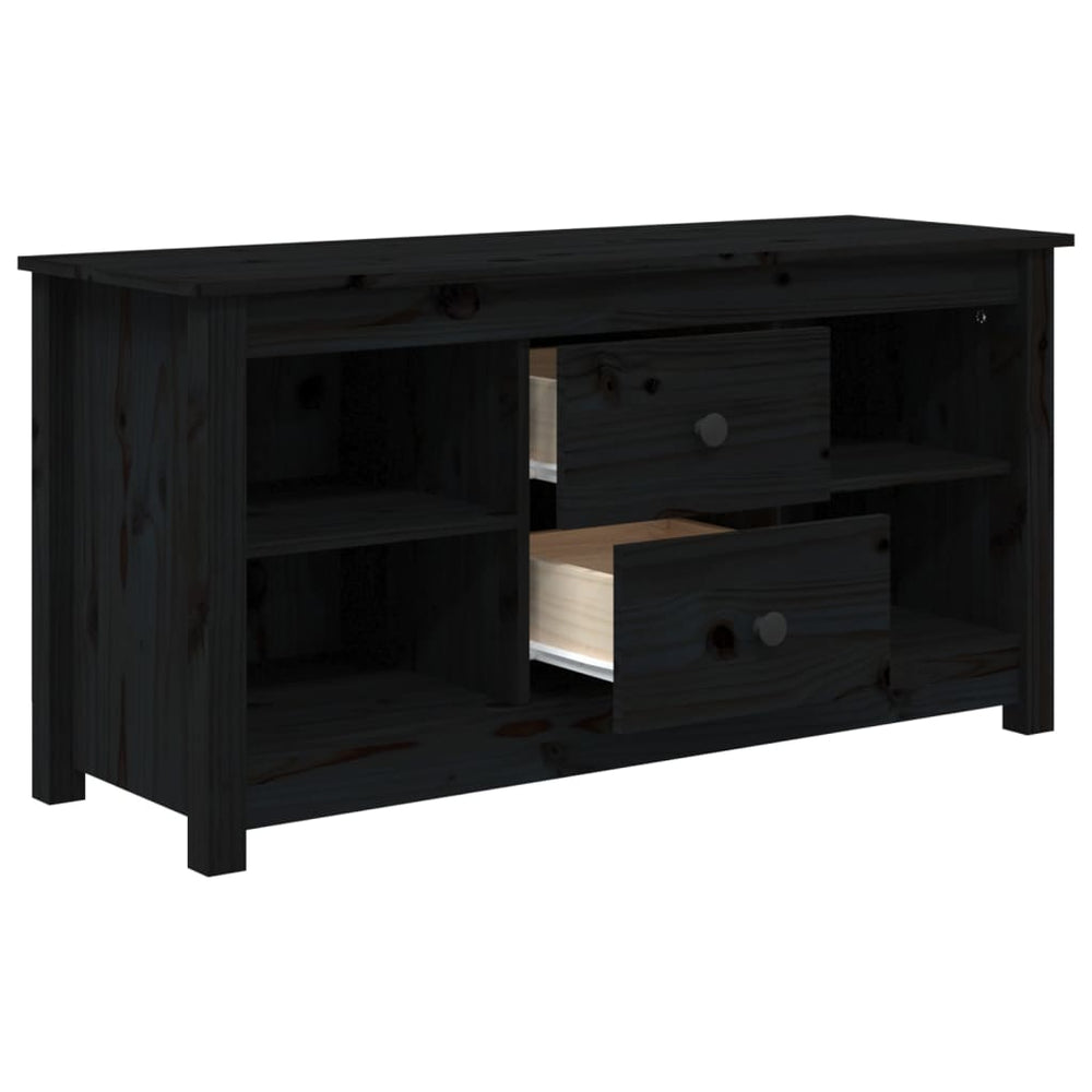 Tv-meubel 103x36,5x52 cm massief grenenhout zwart MeubelReus