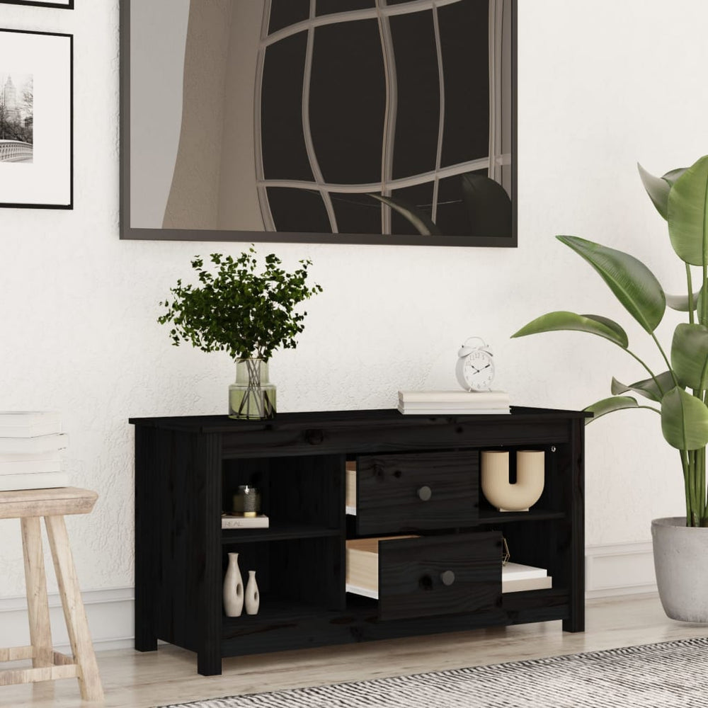 Tv-meubel 103x36,5x52 cm massief grenenhout zwart MeubelReus