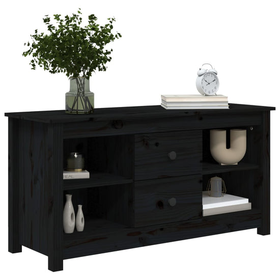 Tv-meubel 103x36,5x52 cm massief grenenhout zwart MeubelReus