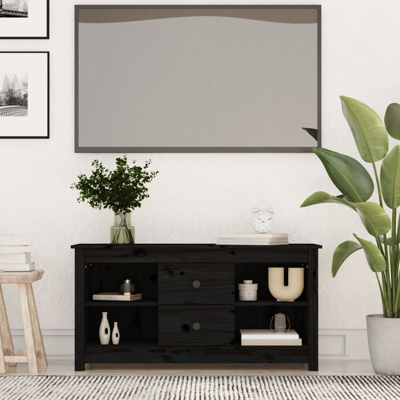 Tv-meubel 103x36,5x52 cm massief grenenhout zwart MeubelReus