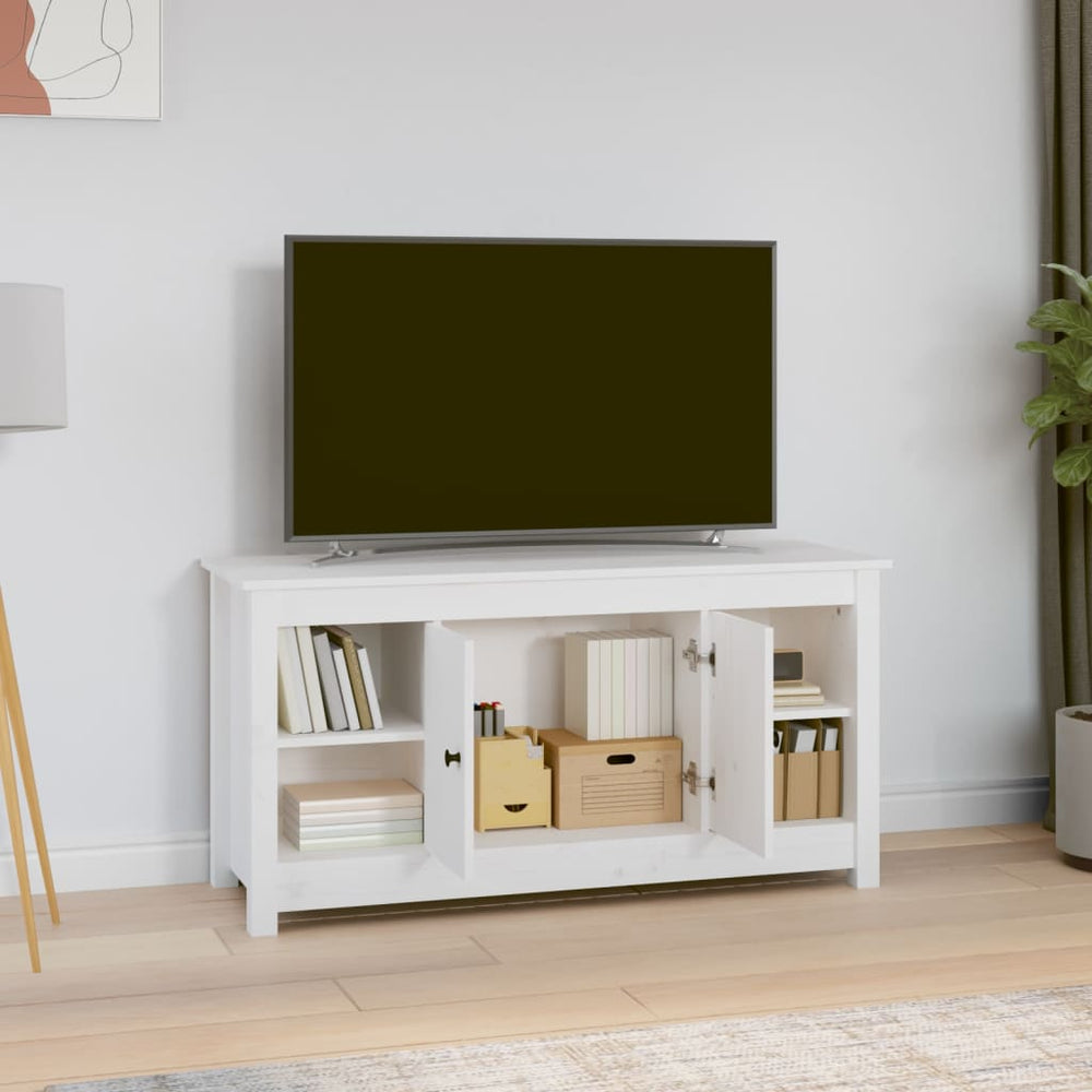 Tv-meubel 103x36,5x52 cm massief grenenhout wit MeubelReus