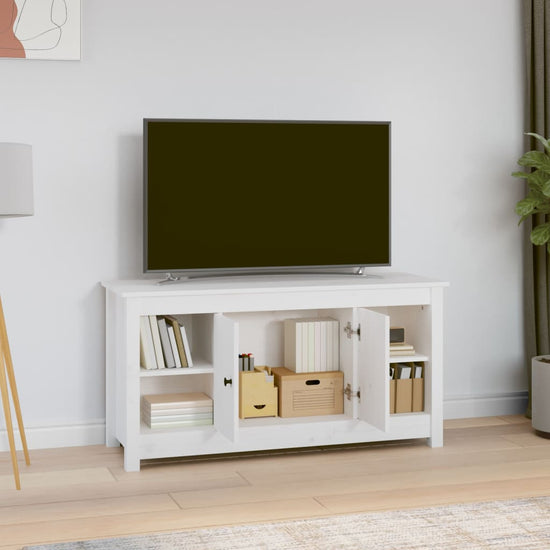Tv-meubel 103x36,5x52 cm massief grenenhout wit MeubelReus