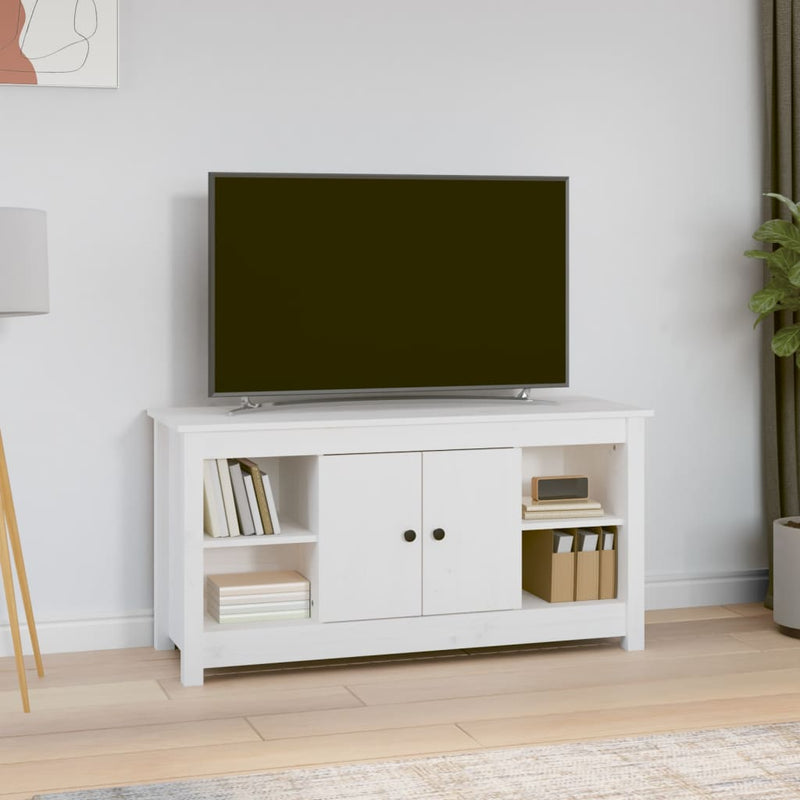 Tv-meubel 103x36,5x52 cm massief grenenhout wit MeubelReus