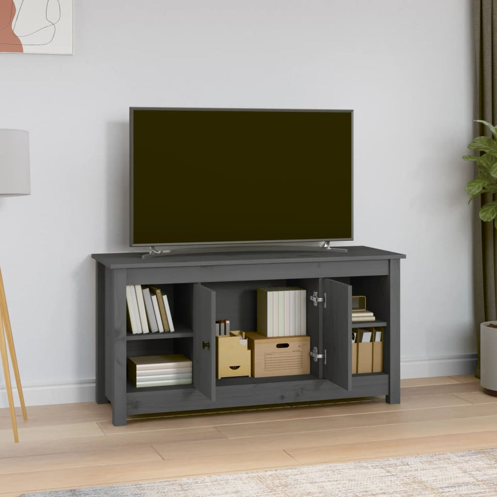 Tv-meubel 103x36,5x52 cm massief grenenhout grijs MeubelReus