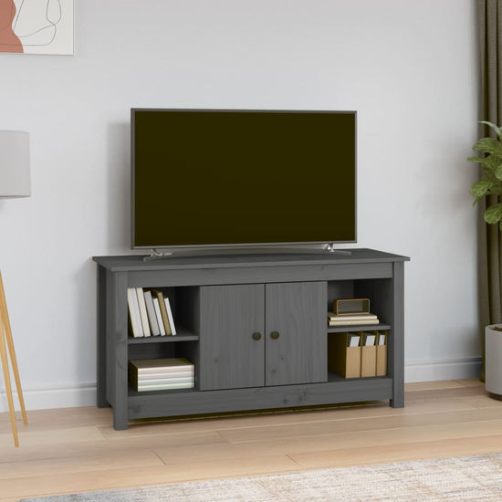 Tv-meubel 103x36,5x52 cm massief grenenhout grijs MeubelReus