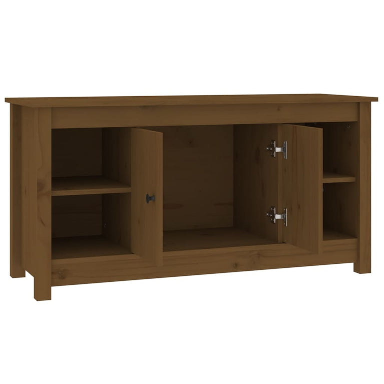Tv-meubel 103x36,5x52 cm massief grenenhout honingbruin MeubelReus