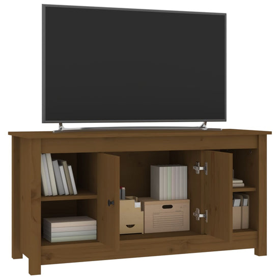 Tv-meubel 103x36,5x52 cm massief grenenhout honingbruin MeubelReus