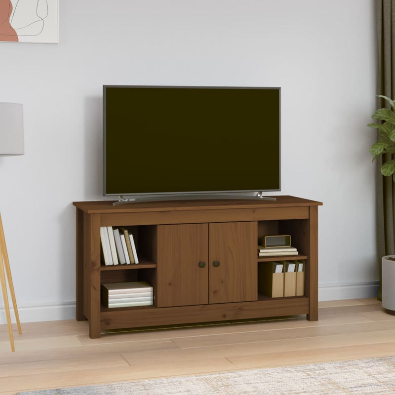 Tv-meubel 103x36,5x52 cm massief grenenhout honingbruin MeubelReus