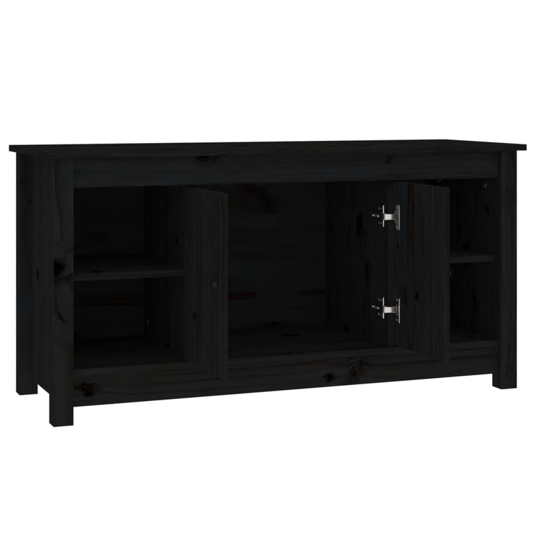 Tv-meubel 103x36,5x52 cm massief grenenhout zwart MeubelReus