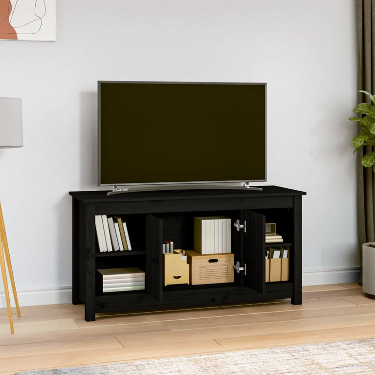 Tv-meubel 103x36,5x52 cm massief grenenhout zwart MeubelReus