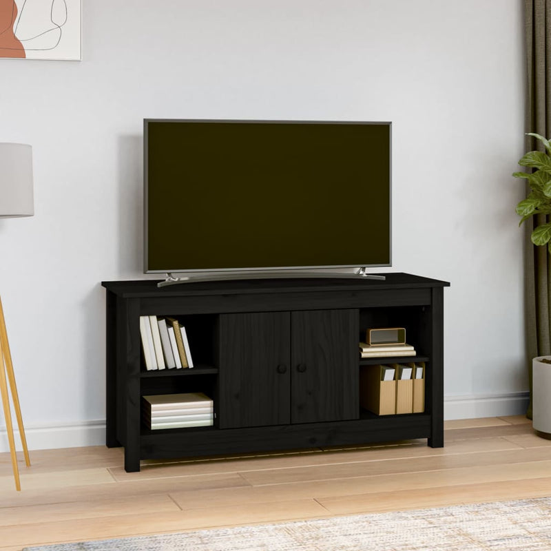 Tv-meubel 103x36,5x52 cm massief grenenhout zwart MeubelReus