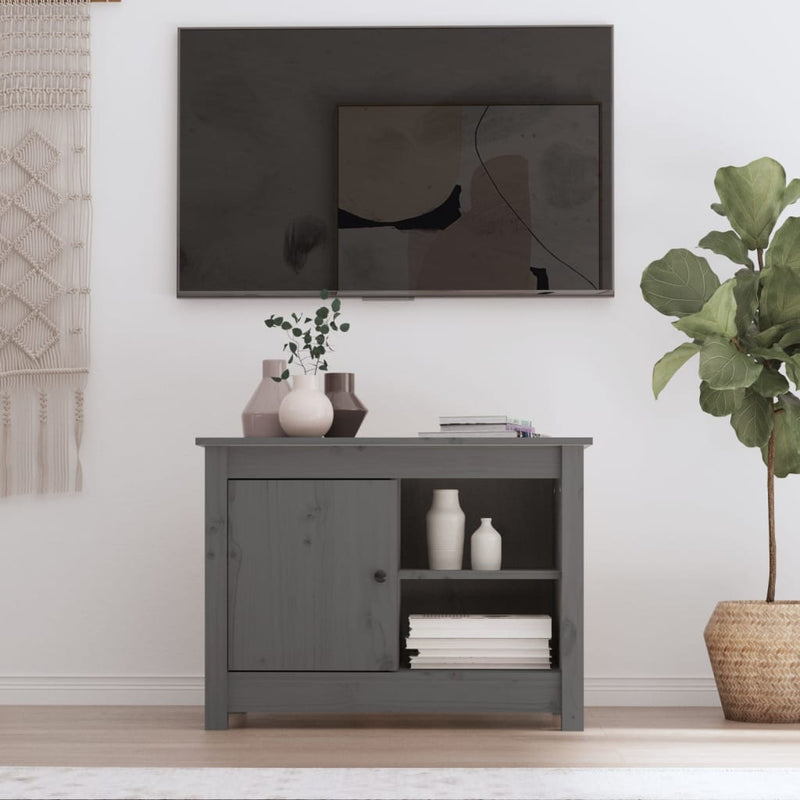 Tv-meubel 70x36,5x52 cm massief grenenhout grijs MeubelReus