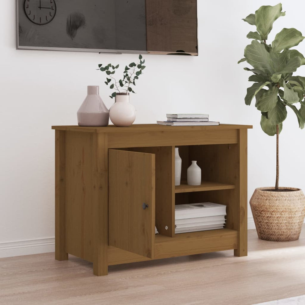 Tv-meubel 70x36,5x52 cm massief grenenhout honingbruin MeubelReus