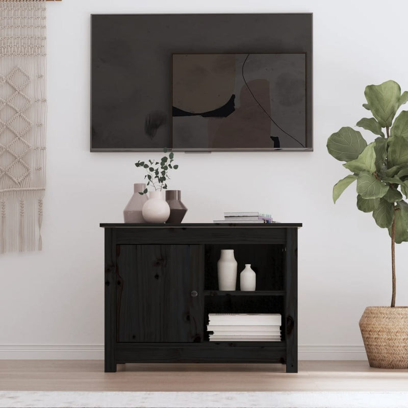 Tv-meubel 70x36,5x52 cm massief grenenhout zwart MeubelReus