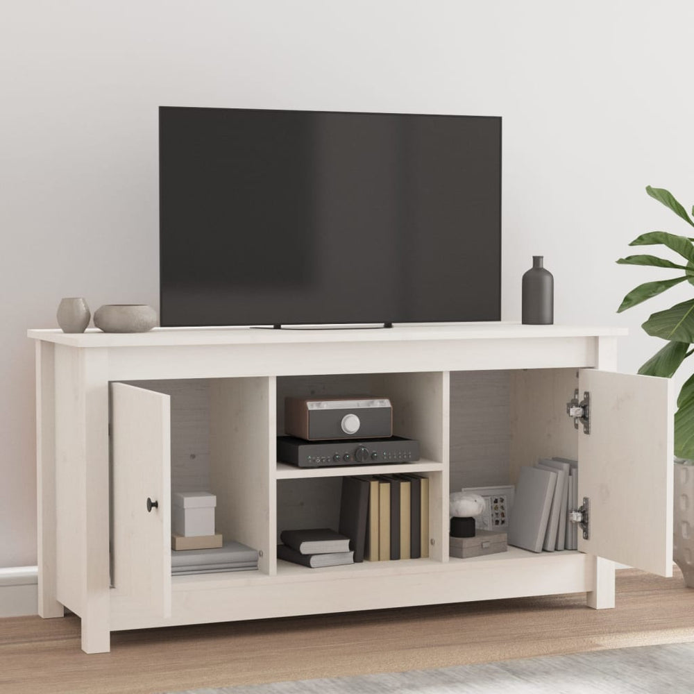Tv-meubel 103x36,5x52 cm massief grenenhout wit MeubelReus