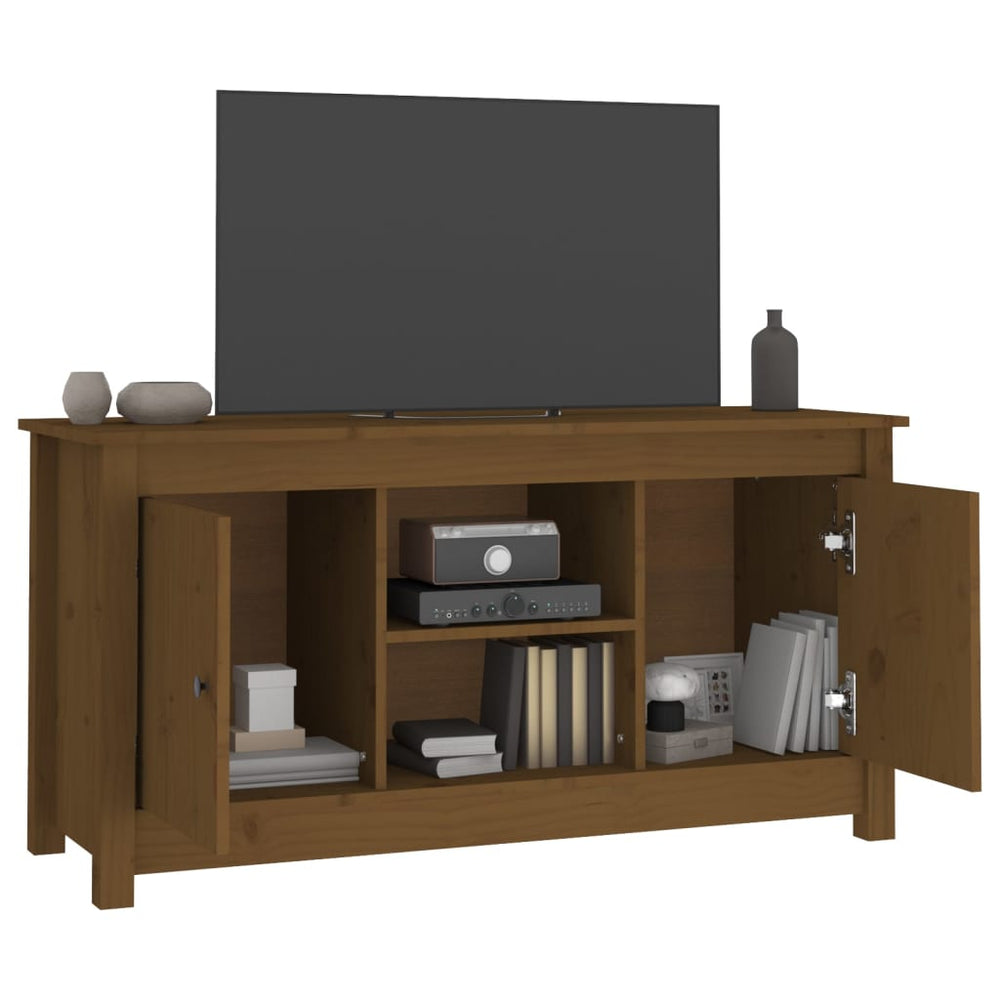 Tv-meubel 103x36,5x52 cm massief grenenhout honingbruin MeubelReus