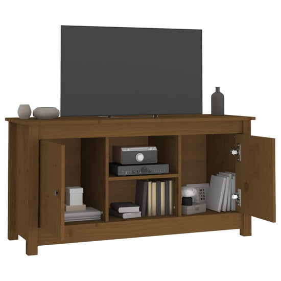 Tv-meubel 103x36,5x52 cm massief grenenhout honingbruin MeubelReus