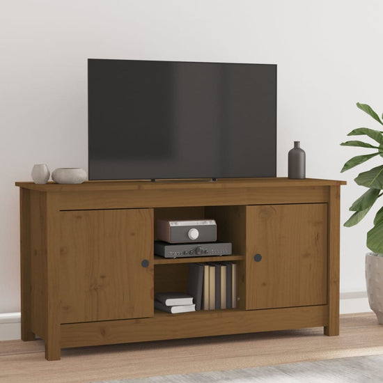 Tv-meubel 103x36,5x52 cm massief grenenhout honingbruin MeubelReus