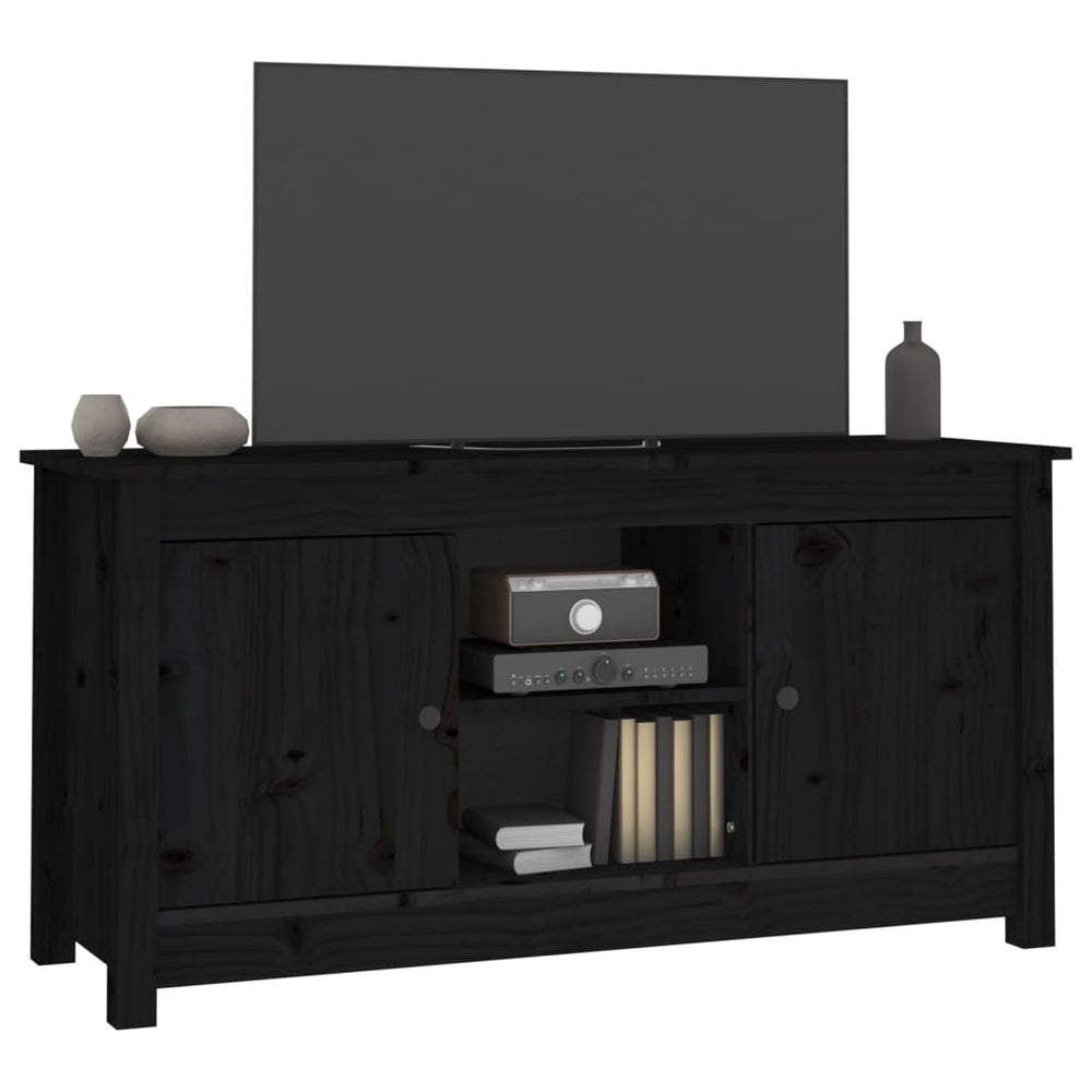 Tv-meubel 103x36,5x52 cm massief grenenhout zwart MeubelReus