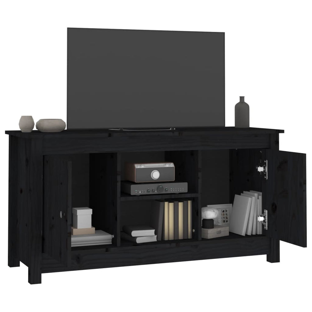 Tv-meubel 103x36,5x52 cm massief grenenhout zwart MeubelReus