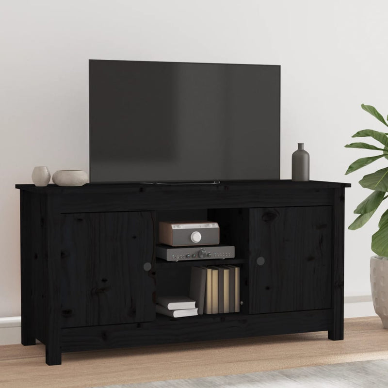 Tv-meubel 103x36,5x52 cm massief grenenhout zwart MeubelReus