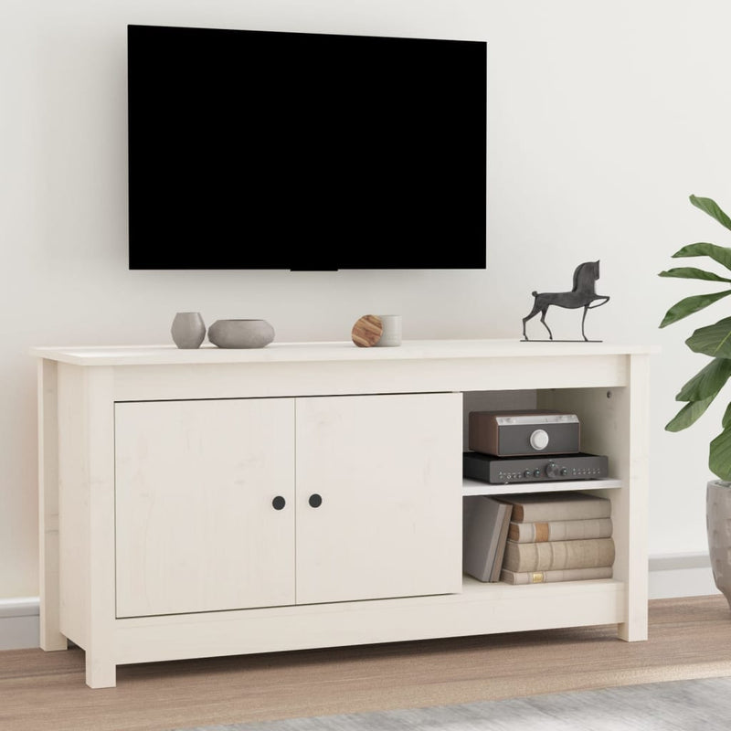 Tv-meubel 103x36,5x52 cm massief grenenhout wit MeubelReus