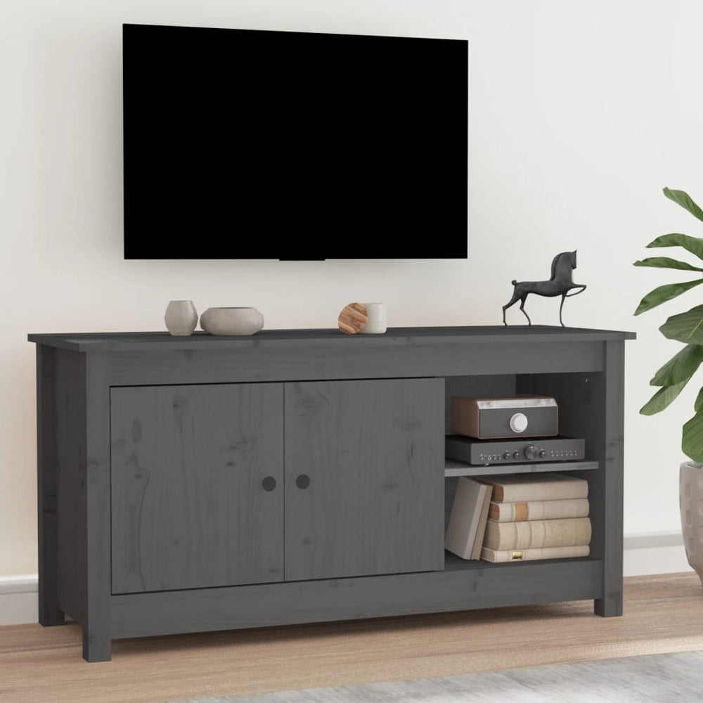 Tv-meubel 103x36,5x52 cm massief grenenhout grijs MeubelReus