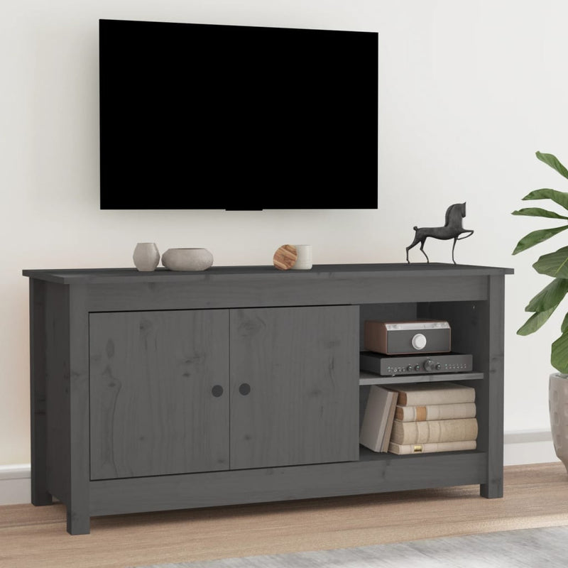 Tv-meubel 103x36,5x52 cm massief grenenhout grijs MeubelReus