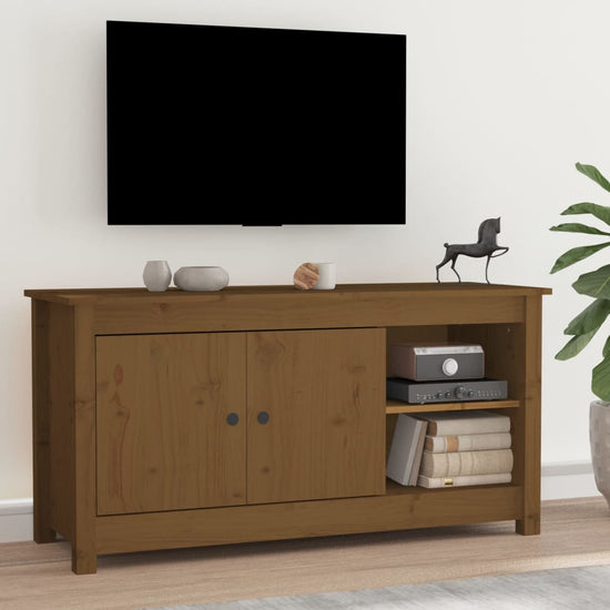 Tv-meubel 103x36,5x52 cm massief grenenhout honingbruin MeubelReus