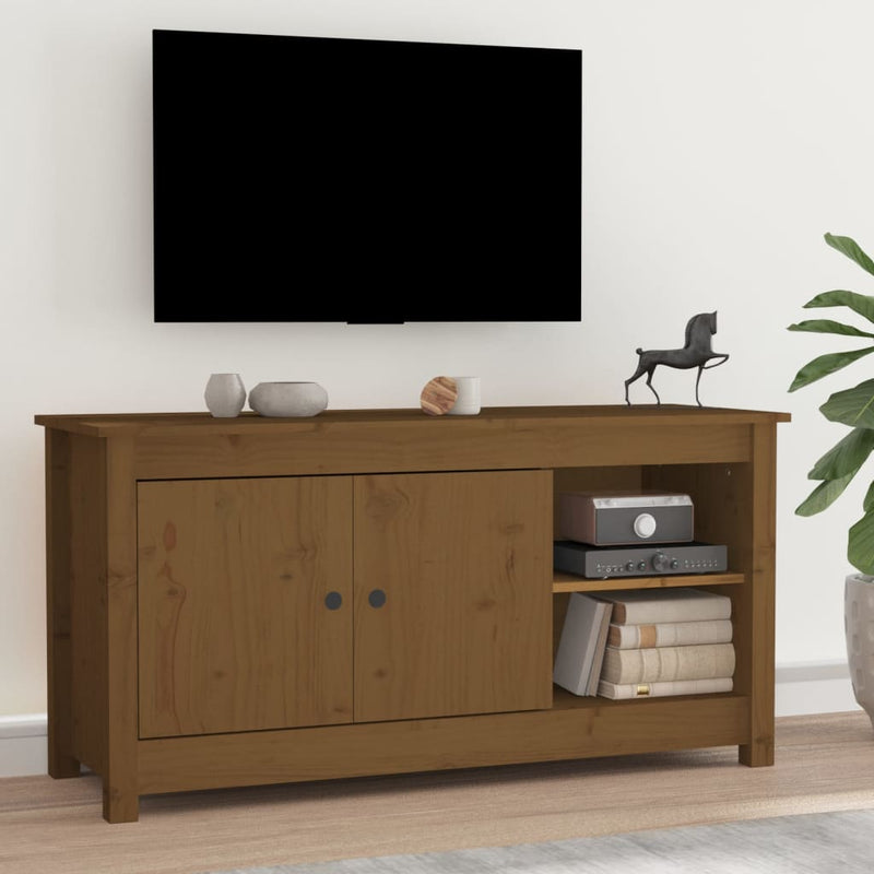 Tv-meubel 103x36,5x52 cm massief grenenhout honingbruin MeubelReus