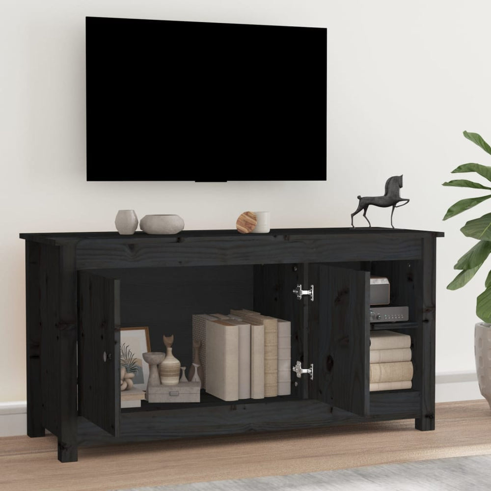 Tv-meubel 103x36,5x52 cm massief grenenhout zwart MeubelReus