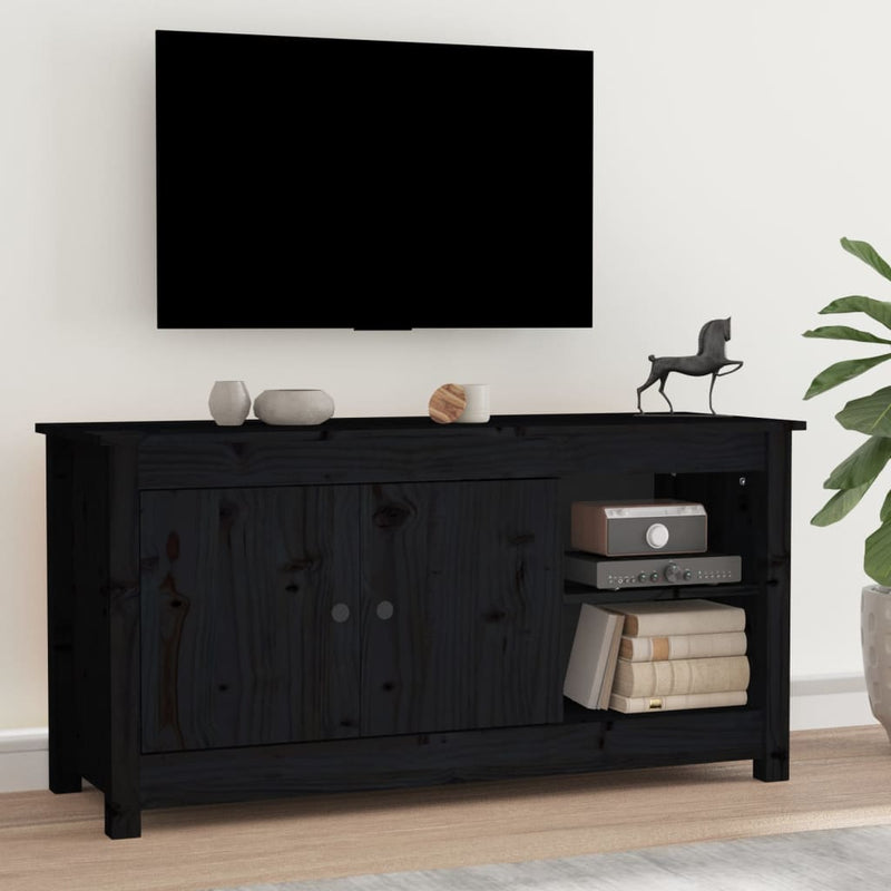 Tv-meubel 103x36,5x52 cm massief grenenhout zwart MeubelReus