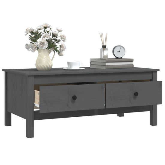 Salontafel 100x50x40 cm massief grenenhout grijs MeubelReus