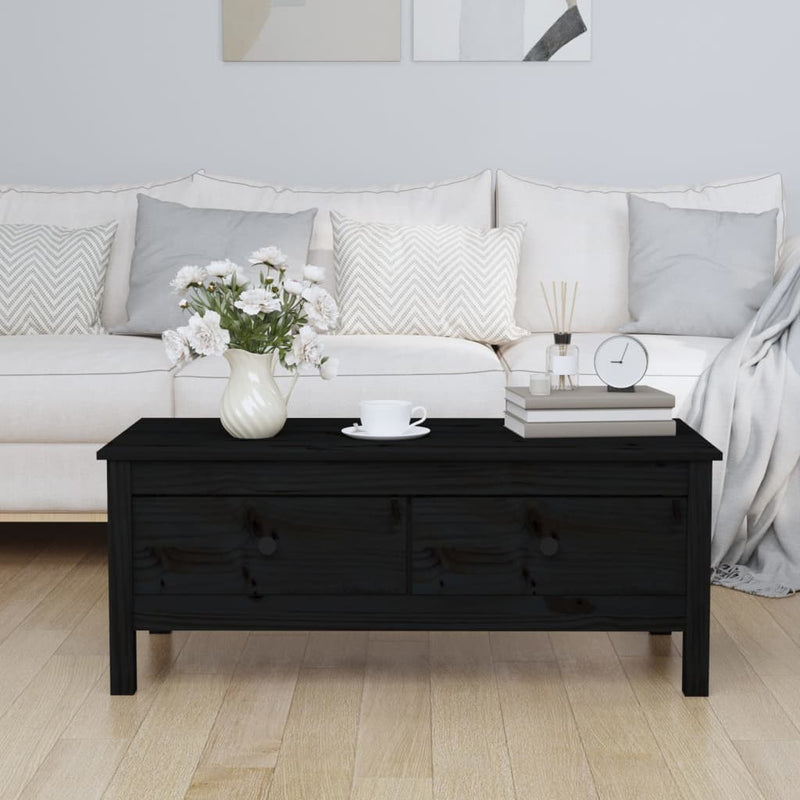 Salontafel 100x50x40 cm massief grenenhout zwart MeubelReus