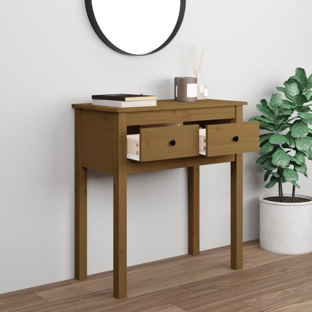 Wandtafel 70x35x75 cm massief grenenhout honingbruin MeubelReus