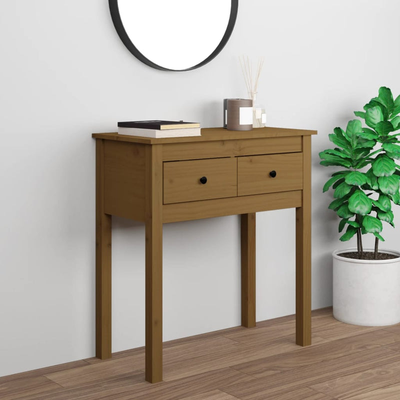 Wandtafel 70x35x75 cm massief grenenhout honingbruin MeubelReus