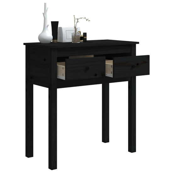 Wandtafel 70x35x75 cm massief grenenhout zwart MeubelReus