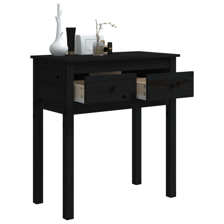 Wandtafel 70x35x75 cm massief grenenhout zwart MeubelReus